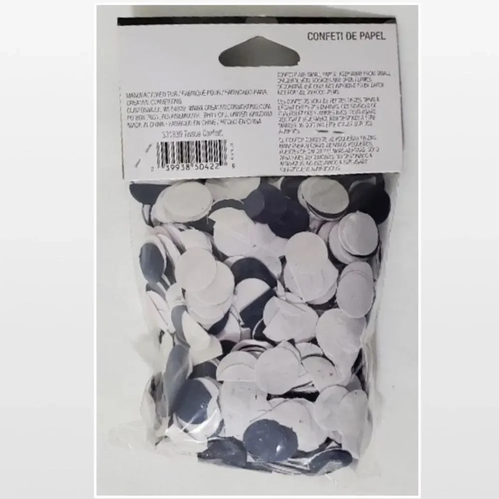New Confetti Blue White Round Circles Party Home Table Top Decoration NWT